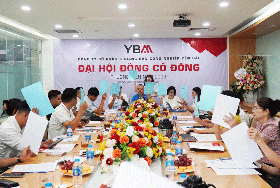 Cổ đông giơ phiếu biểu quyết thông qua Cổ đông giơ phiếu biểu quyết thông qua